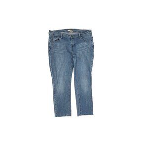 Old Navy The Diva Skinny Raw Hem‎ Women's size 14 Medium Wash Blue Denim Jeans